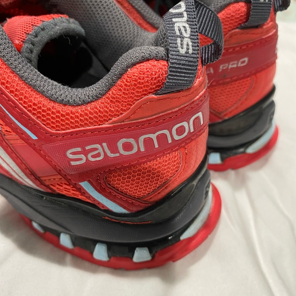 Salomon Red and Gray Athletic Shoes